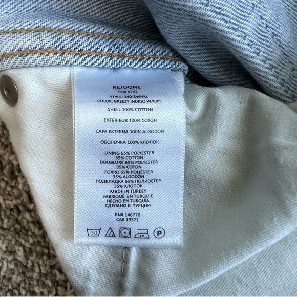 Re/Done 90s High Rise Loose Jeans in Breezy Indigo With Rips, Size 29 - Picture 5 of 11